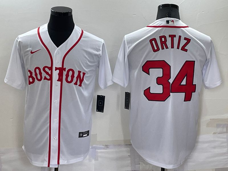 Men Boston Red Sox #34 Ortiz White Game 2022 Nike MLB Jersey->boston red sox->MLB Jersey